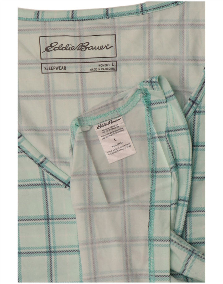 EDDIE BAUER Ženski prsluk UK 16 Veliki plavi karirani poliester