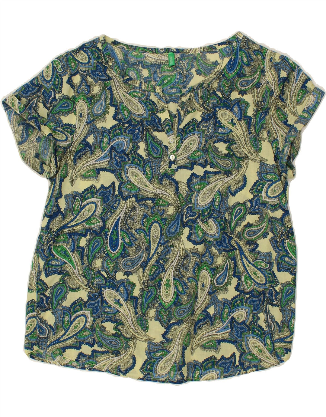 BENETTON Womens Blouse Top UK 14 Large Multicoloured Paisley Vintage Benetton and Second-Hand Benetton from Messina Hembry 