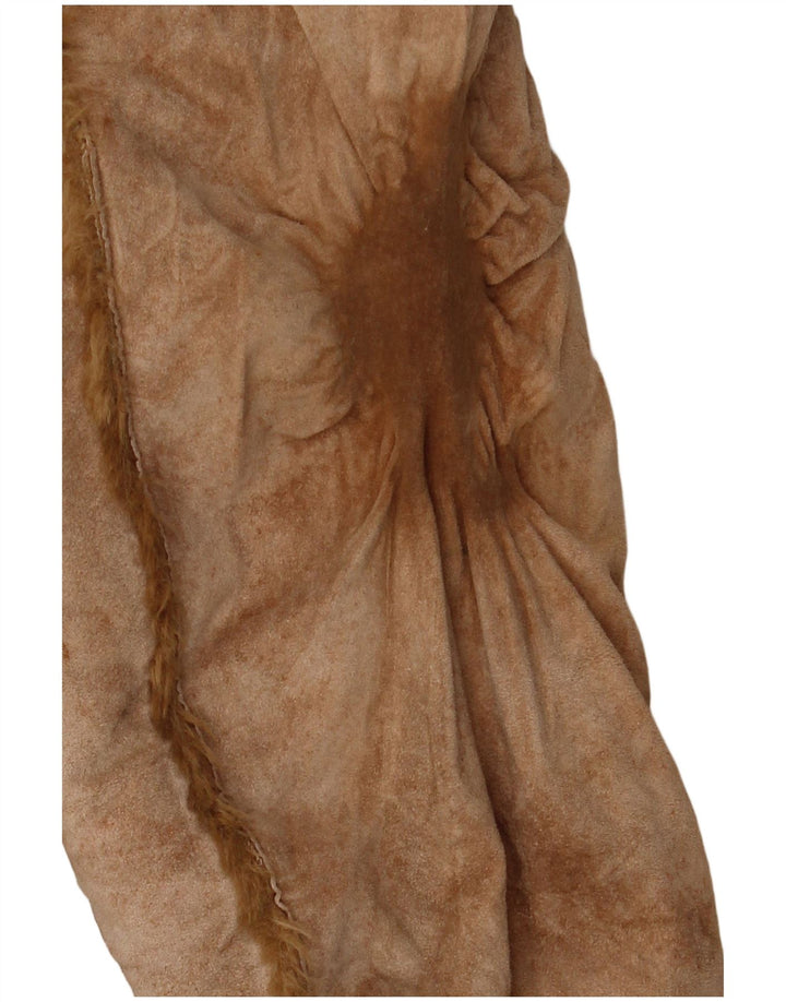 Ženska jakna Zara Shearling UK 14 srednje bež koža