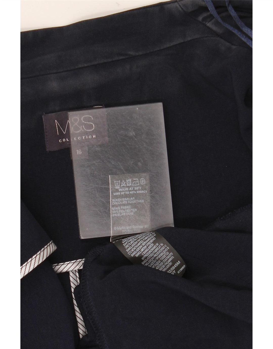 Marks & Spencer ženska jakna s otvorenim sakoom UK 16 veliki tamnoplavi poliester