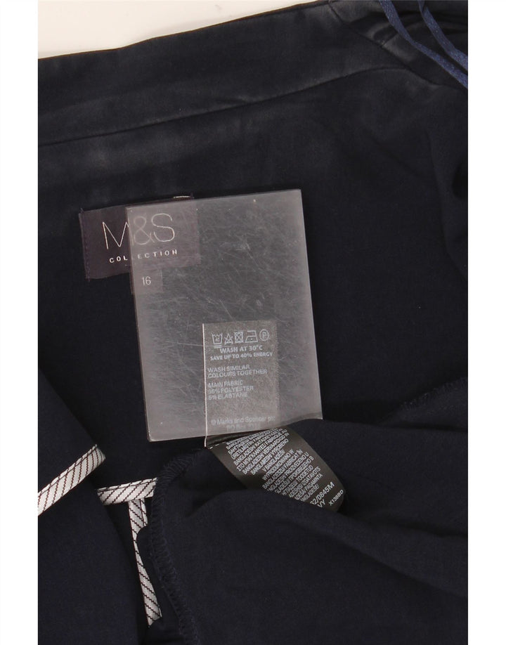 Marks & Spencer ženska jakna s otvorenim sakoom UK 16 veliki tamnoplavi poliester
