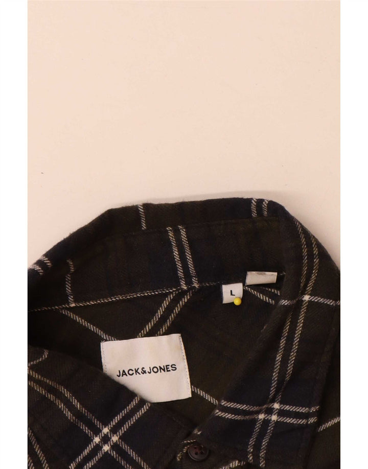 Jack & Jones muška flanelska košulja, veliki kaki karirani pamuk
