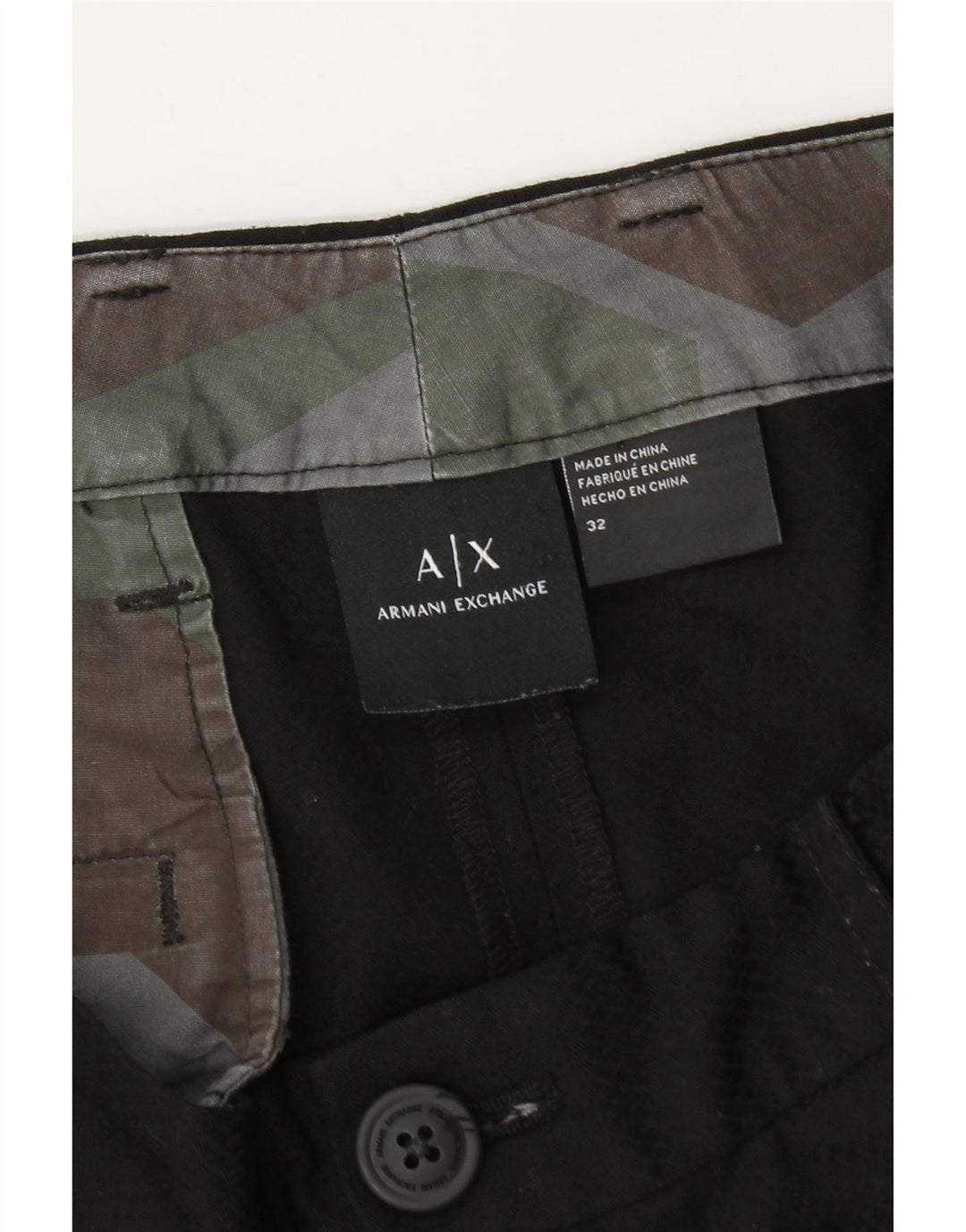 Armani Exchange muške hlače s štipaljkama W32 L28 crni poliester