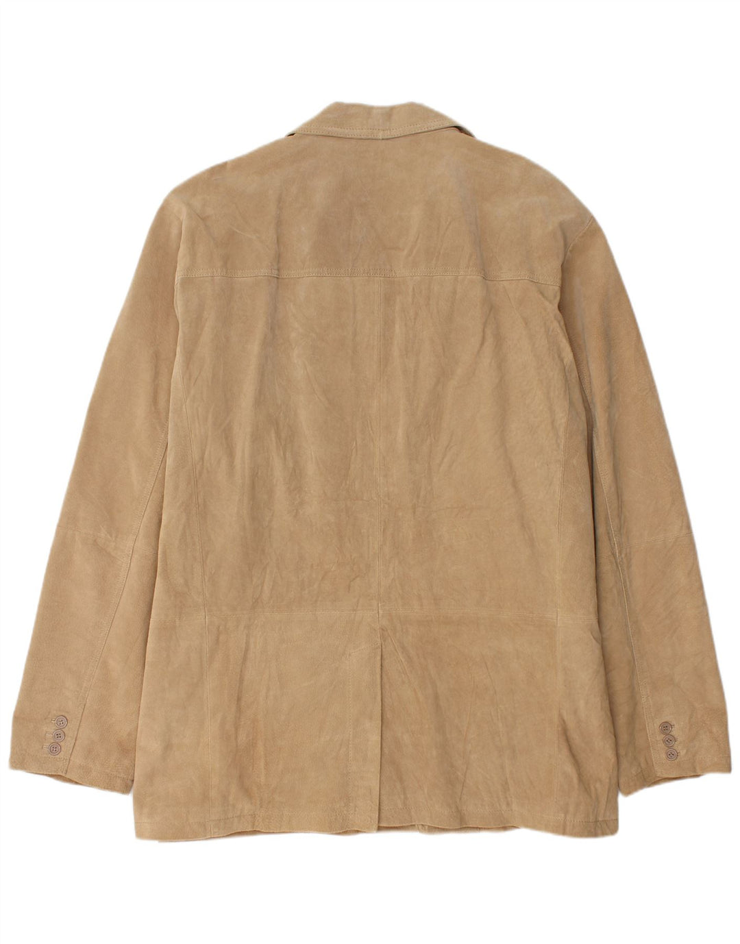 Vintage muška jakna od brušene kože s 2 gumba UK 46 3XL bež kožna