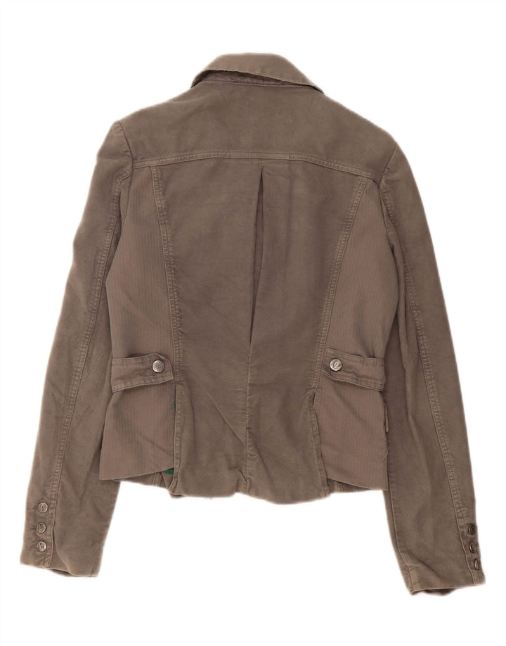 JUST CAVALLI Womens 3 Button Blazer Jacket UK 12 Medium Grey