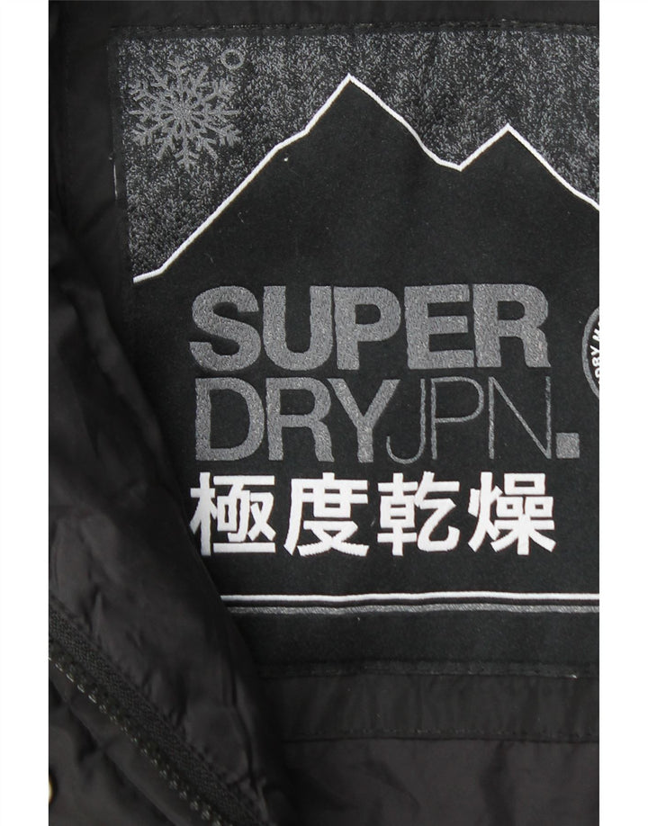 Superdry ženska podstavljena jakna s kapuljačom UK 14 srednji crni poliester