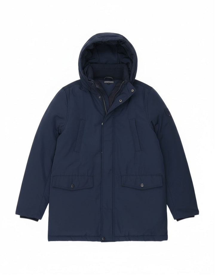 Podstavljeni kaput Tommy Hilfiger za dječake 13-14 godina tamnoplavi poliester