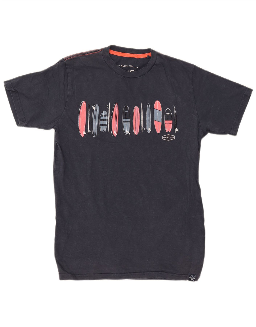 WEIRD FISH Muška majica kratkih rukava s grafičkim motivima Mala tamnoplava pamuk