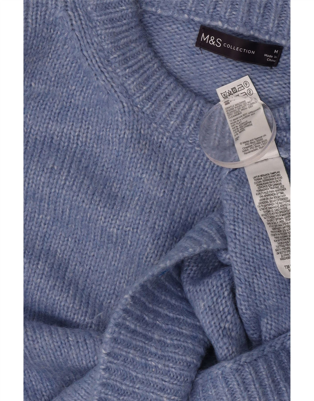 Marks & Spencer ženski džemper s okruglim izrezom UK 14 srednje plava