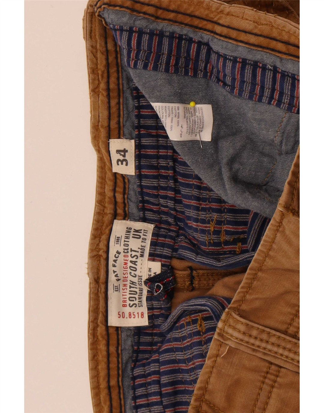Fat Face Muške Cargo kratke hlače Large W34 Bež pamuk