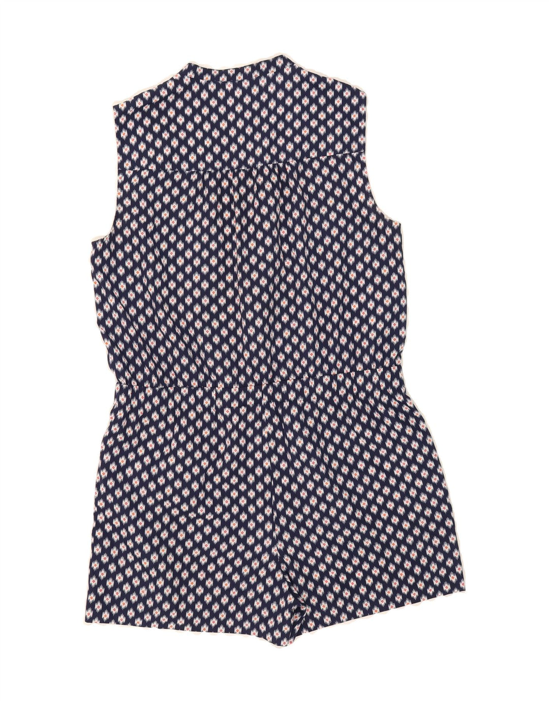 MICHAEL KORS Womens Abstract Pattern Playsuit UK 18 XL Navy Blue Polyester Vintage Michael Kors and Second-Hand Michael Kors from Messina Hembry 