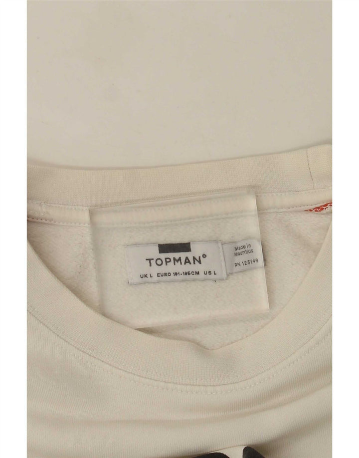 Topman muški džemper s grafičkim motivima, velika bijela boja