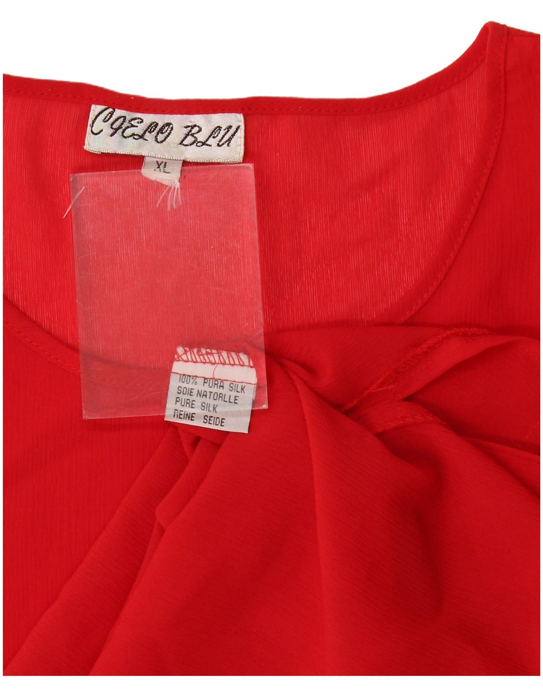Vintage gornji dio ženske bluze UK 18 XL od crvene svile