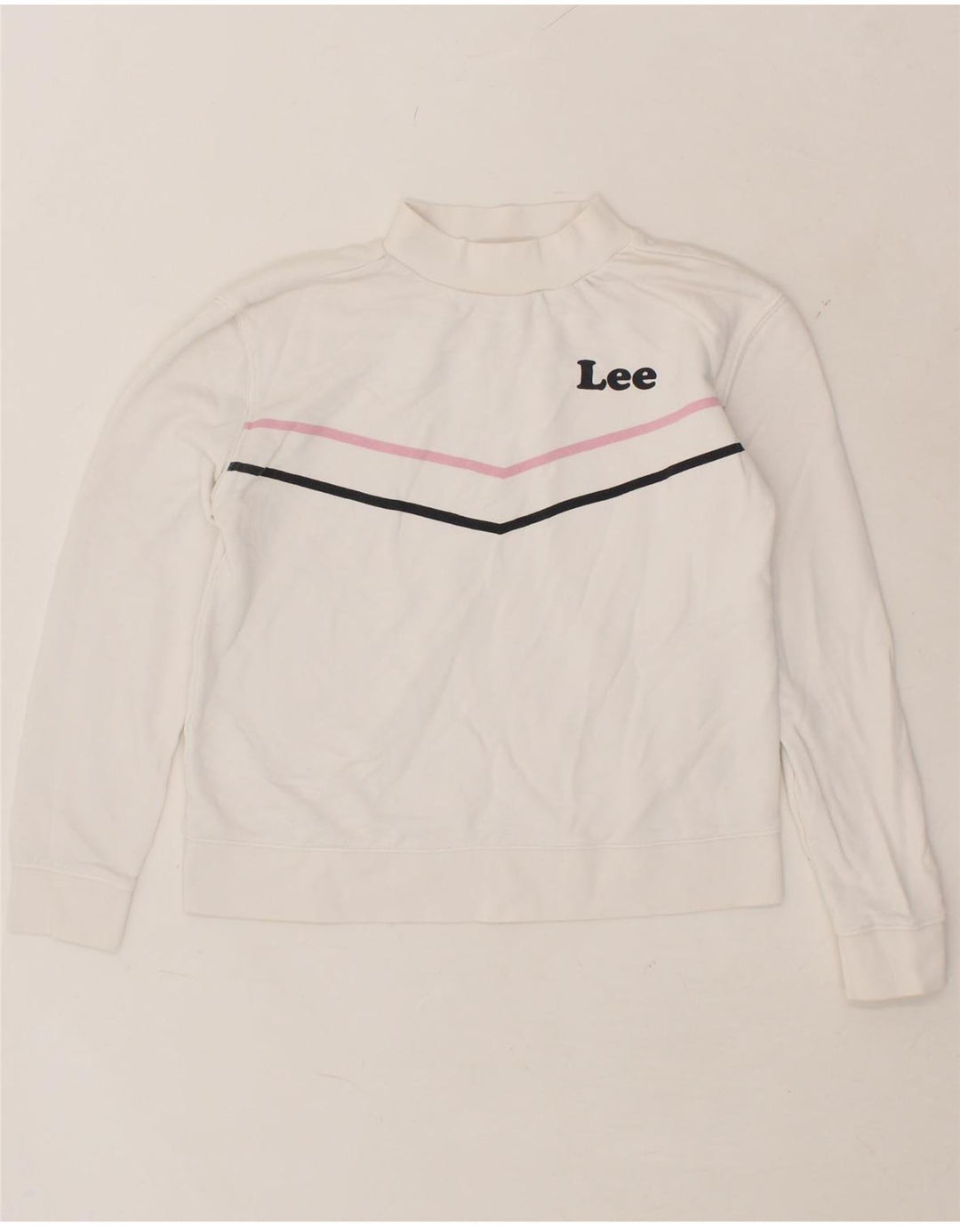 LEE Womens Regular Fit Sweatshirt Jumper UK 10 Small White Cotton Vintage Lee and Second-Hand Lee from Messina Hembry 
