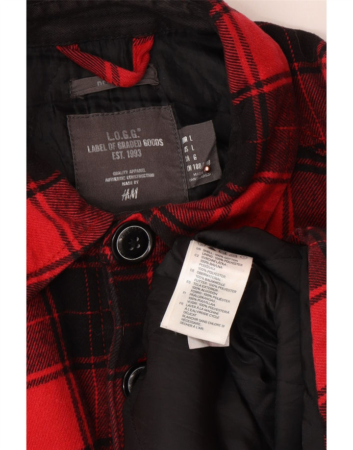 H&M muška flanelska košulja Lumberjack, veliki ružičasti karirani pamuk