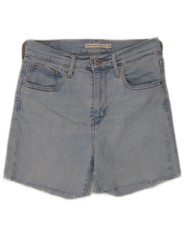 Levi's ženske kratke traper hlače visokog struka 724 W26, mali plavi pamuk