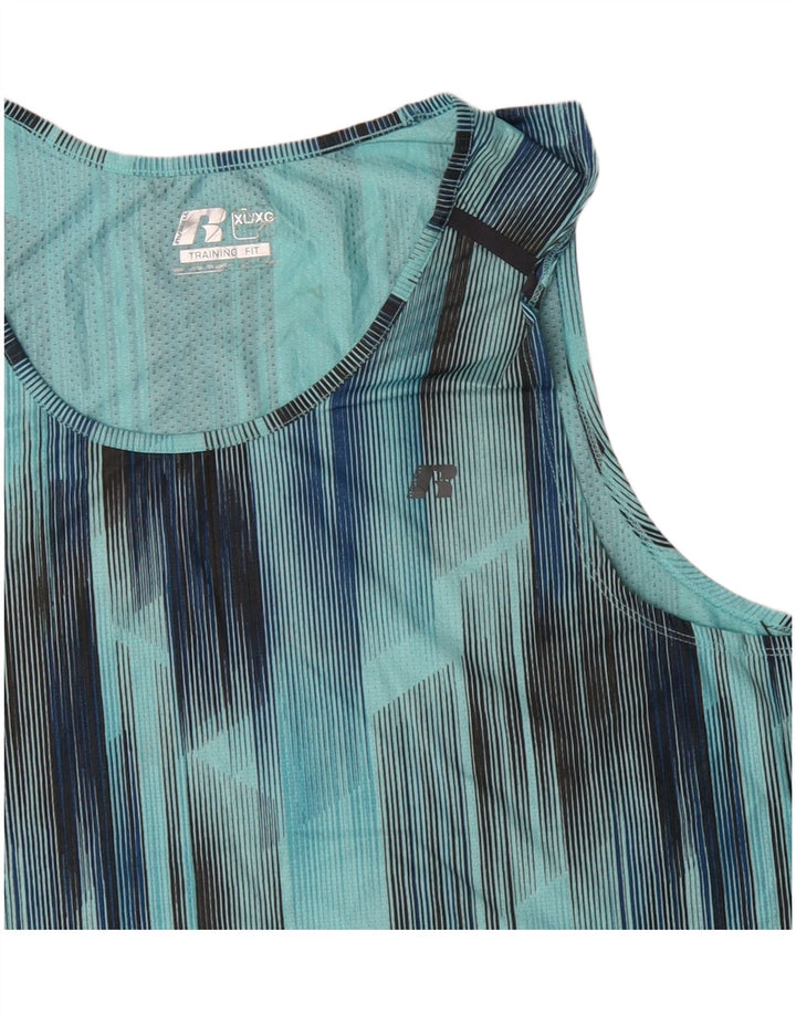 RUSSELL ATHLETIC muški prsluk XL plavi geometrijski poliester