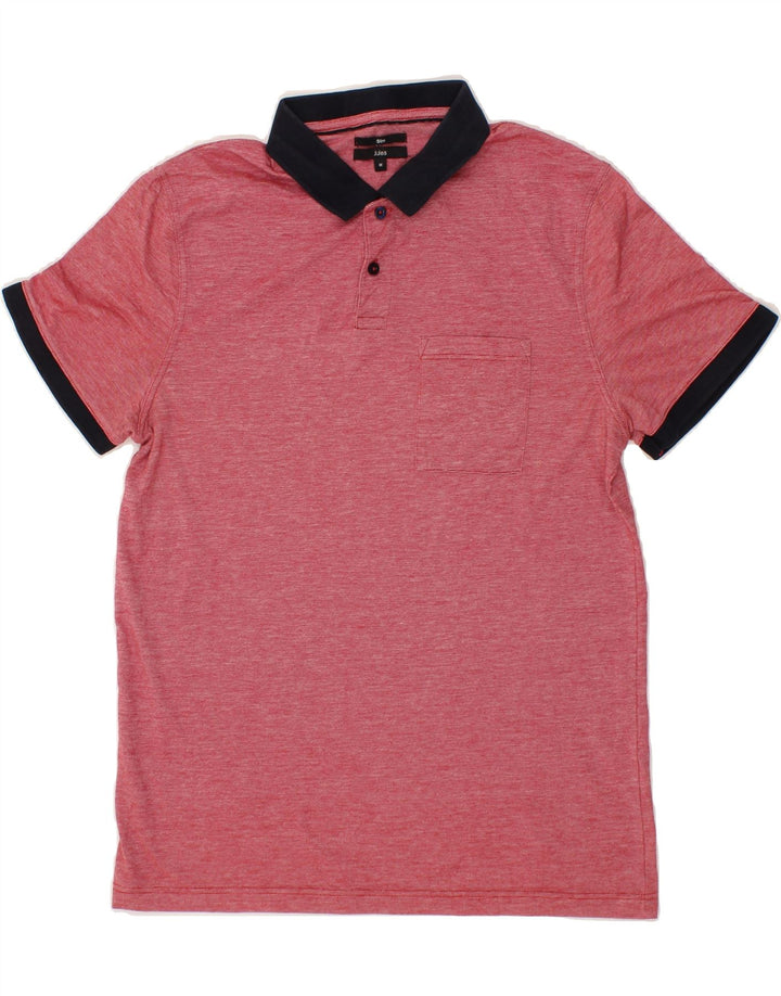 JULES Mens Slim Fit Polo Shirt Medium Red Pinstripe Vintage Jules and Second-Hand Jules from Messina Hembry 