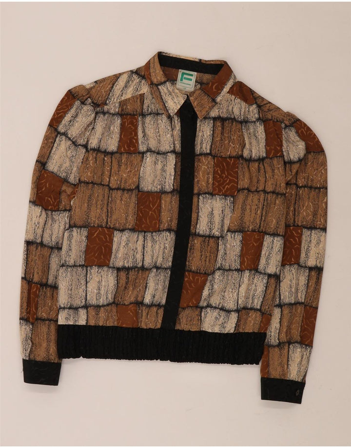 FRANKENWALDER Ženska košulja bluza EU 42 velika smeđa patchwork poliester