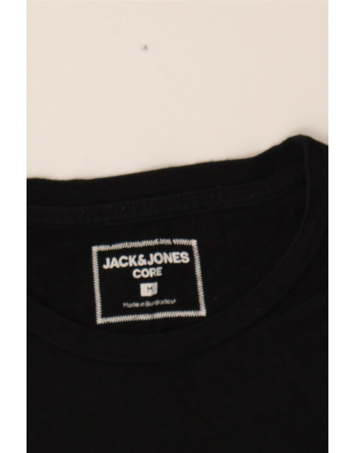 JACK & JONES Mens T-Shirt Top Medium Black Cotton Vintage Jack & Jones and Second-Hand Jack & Jones from Messina Hembry 