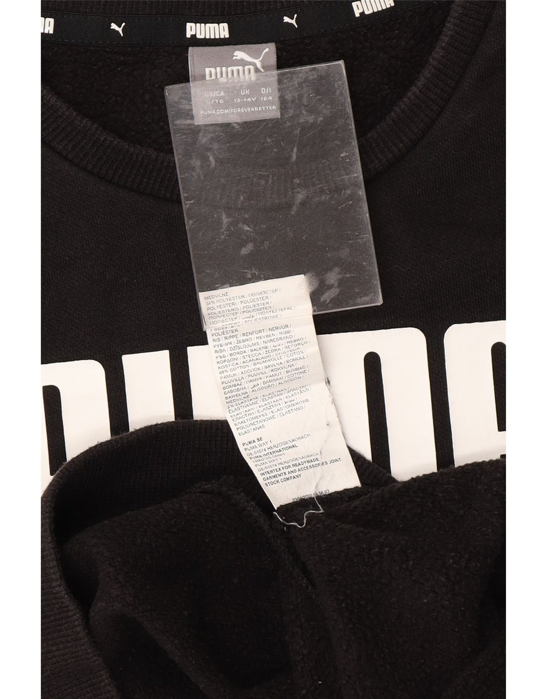 PUMA Boys Graphic Sweatshirt Džemper 13-14 godina crni pamuk