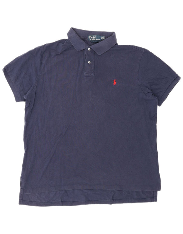 Polo Ralph Lauren Mens Custom Fit Polo Shirt 2XL Navy Blue Cotton