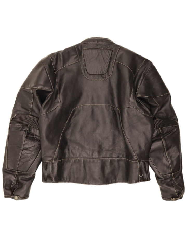 POLO ženska kožna trkaća jakna UK 14 Srednja crna koža