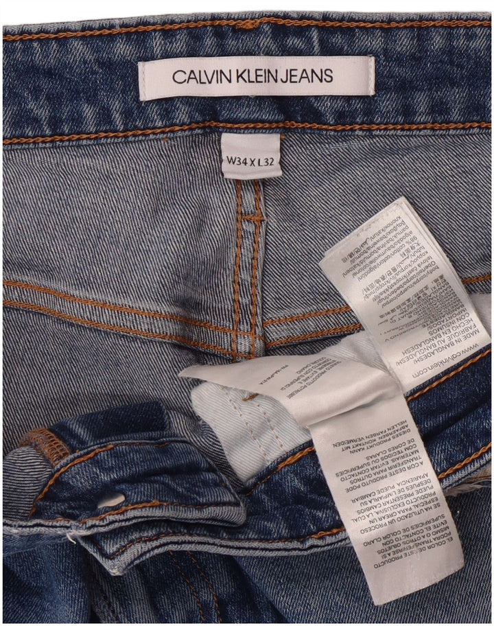 Calvin Klein Muške uske traperice W34 L28 Plavi pamuk