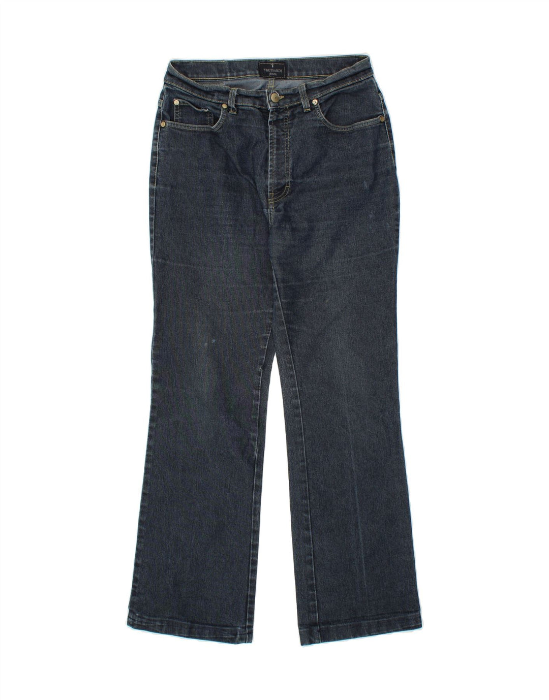 TRUSSARDI Womens Straight Jeans W28 L28 Navy Blue Vintage Trussardi and Second-Hand Trussardi from Messina Hembry 