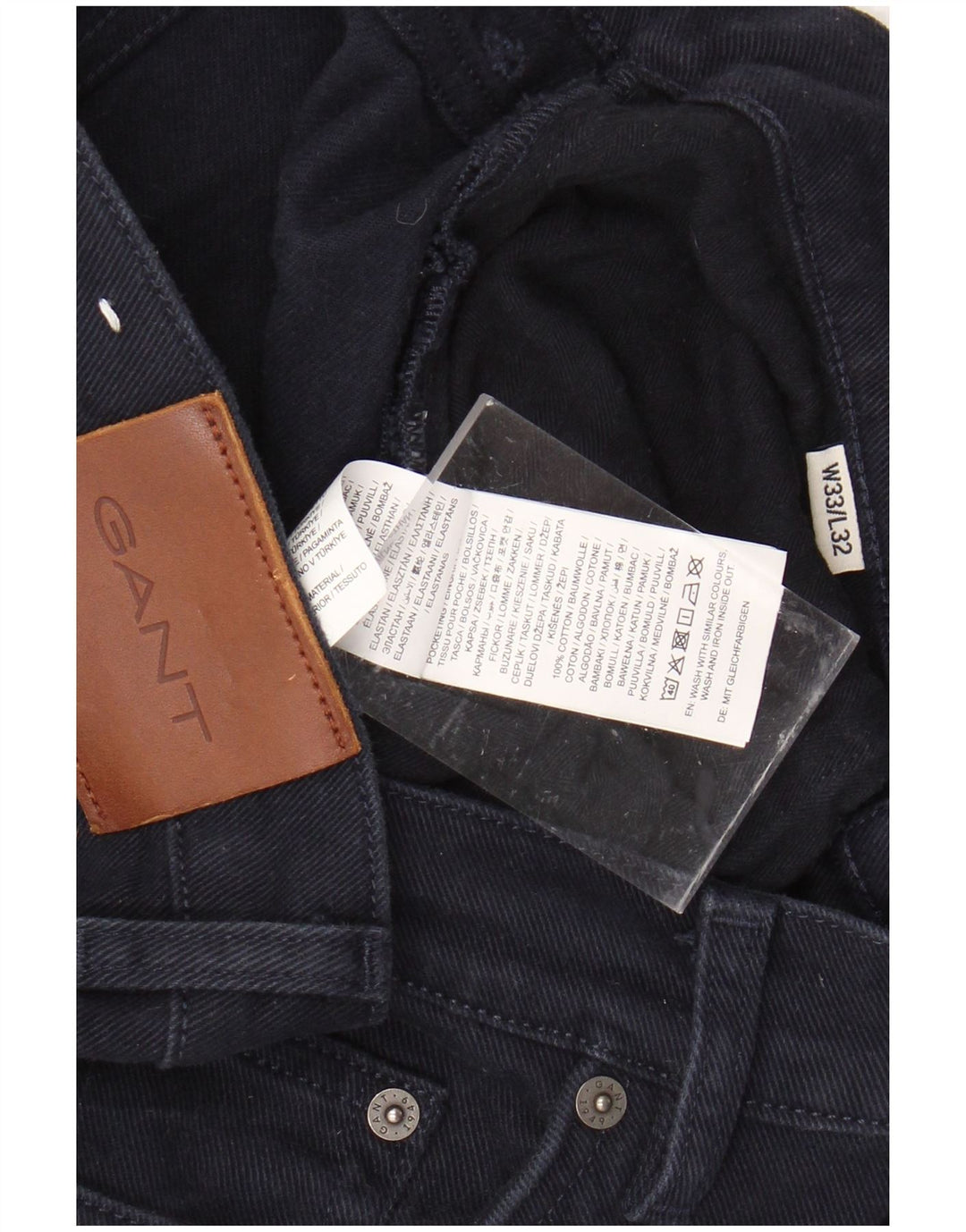 GANT muške uske traperice W33 L32 tamnoplavi pamuk