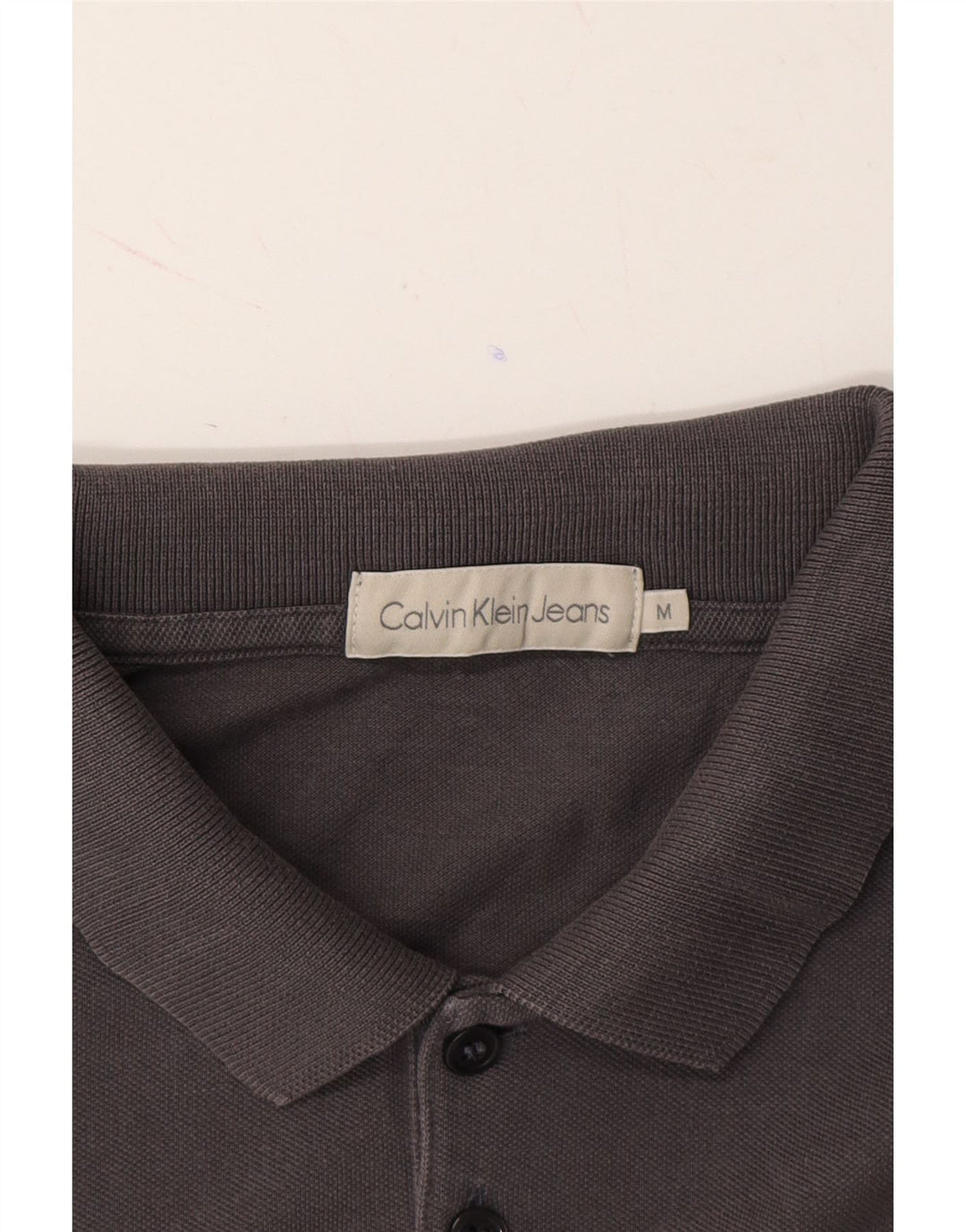 CALVIN KLEIN JEANS Mens Polo Shirt Medium Grey Vintage Calvin Klein Jeans and Second-Hand Calvin Klein Jeans from Messina Hembry 