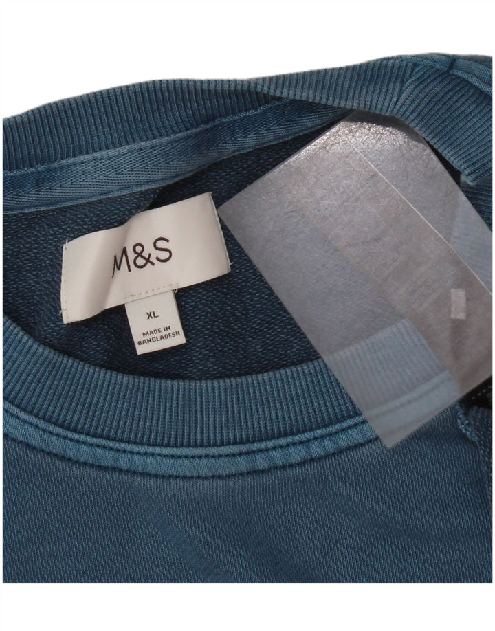 Marks & Spencer muški džemper XL plavi pamuk