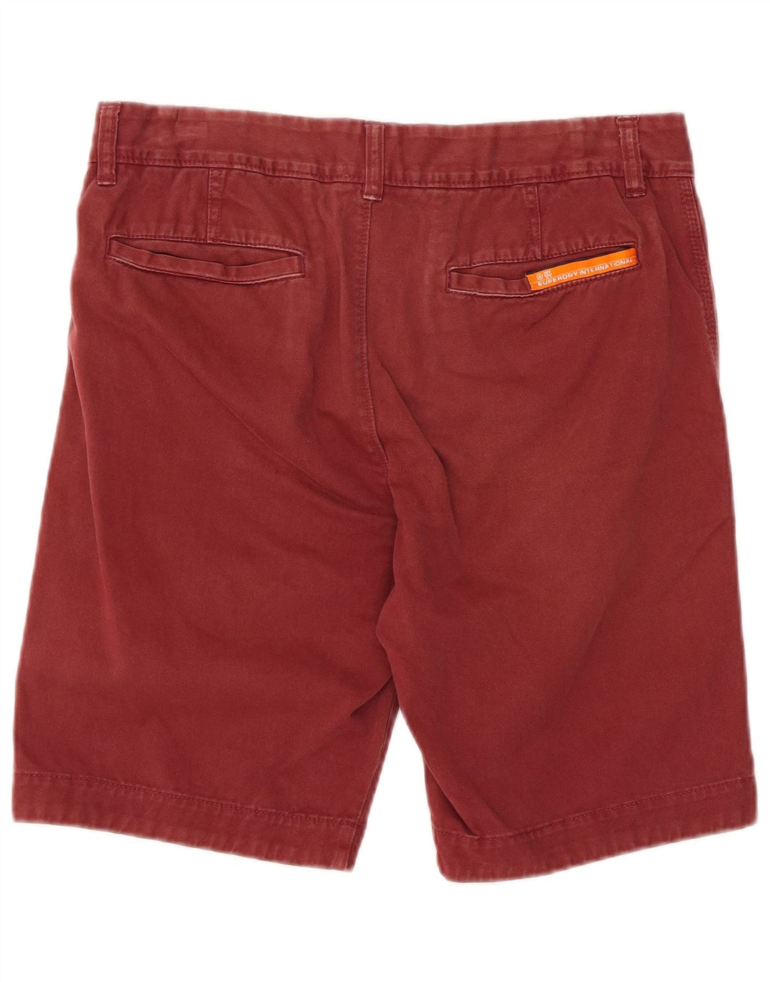Superdry muške chino kratke hlače male W32, kestenjasti pamuk