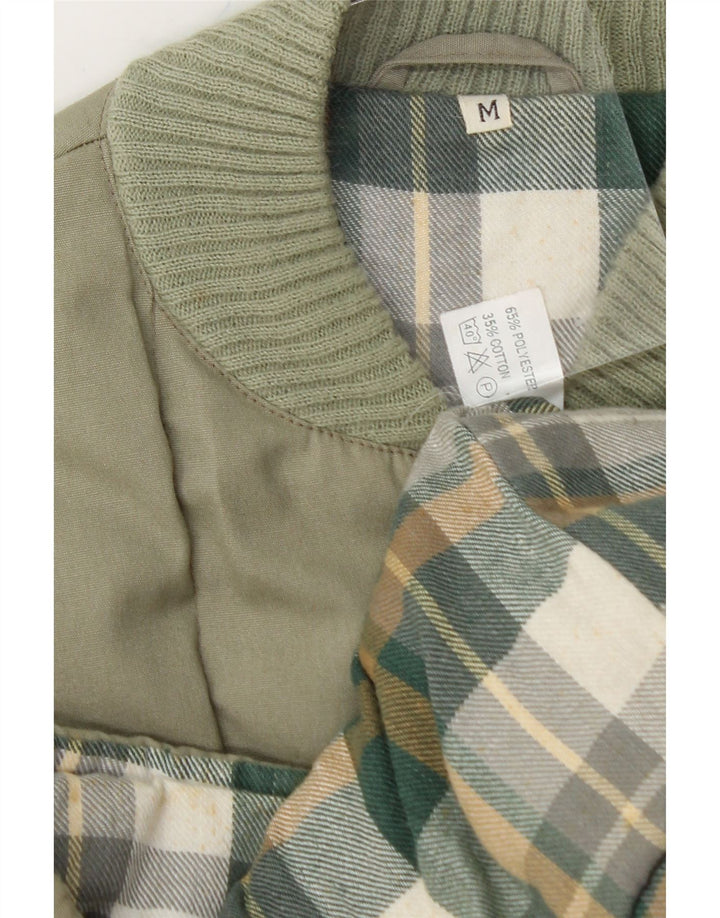 VINTAGE Mens Padded Utility Gilet UK 38 Medium Khaki Polyester Vintage Vintage and Second-Hand Vintage from Messina Hembry 