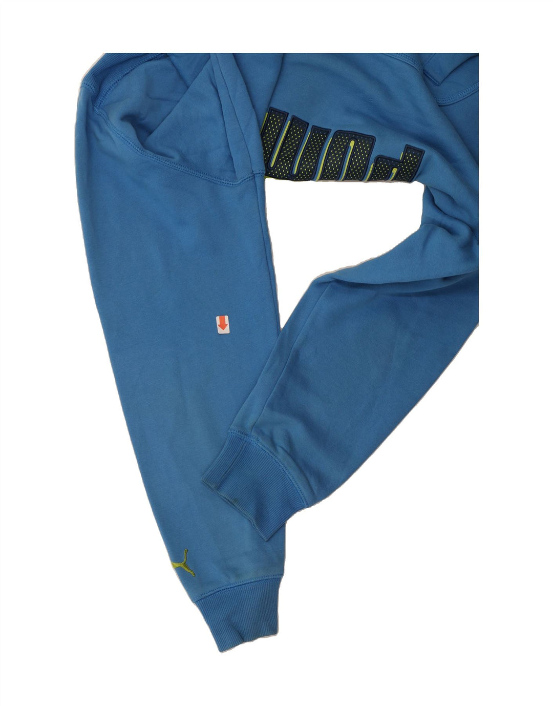 PUMA Mens Graphic Hoodie Jumper Medium Blue Cotton Vintage Puma and Second-Hand Puma from Messina Hembry 