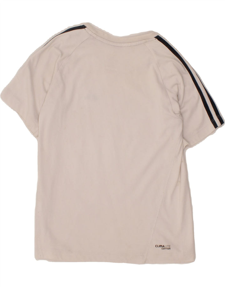ADIDAS Boys Climalite T-Shirt Top 9-10 Years White Vintage Adidas and Second-Hand Adidas from Messina Hembry 
