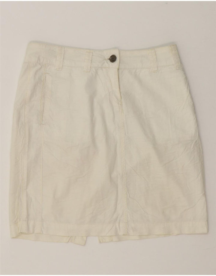 MURPHY & NYE Womens Mini Skirt W27 Small  White Cotton Vintage Murphy & Nye and Second-Hand Murphy & Nye from Messina Hembry 