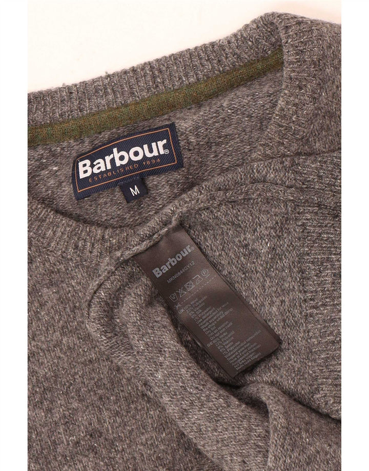 Barbour muški džemper s okruglim izrezom od srednje sive pjegave vune