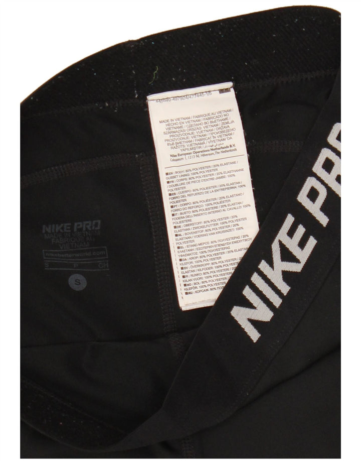 Nike Ženske Capri Graphic Trenirke Hlače UK 10 Male crne poliesterske