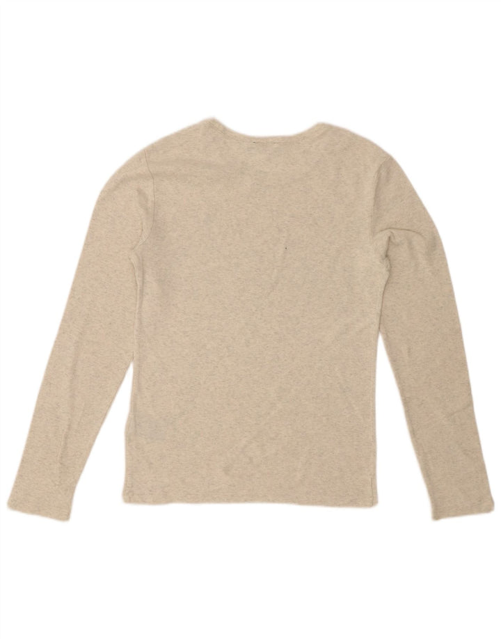 POLO RALPH LAUREN Ženska majica dugih rukava UK 14 Veliki sivi flekasti pamuk