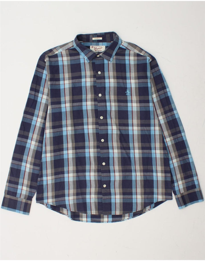 PENGUIN Klasična muška košulja velikog kroja tamnoplava, pamuk