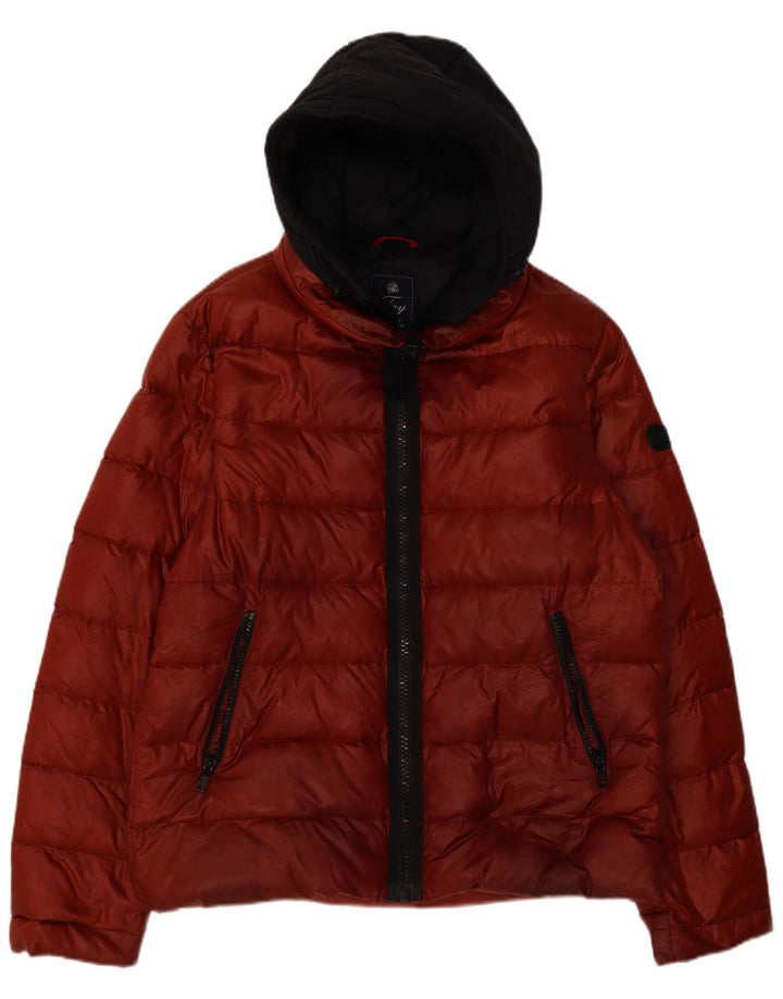 Fay Muška podstavljena jakna s kapuljačom UK 44 2XL Red Colourblock poliamid