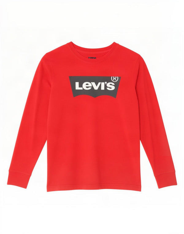 Levi's Boys majica dugih rukava s grafikama, 11-12 godina, crveni pamuk
