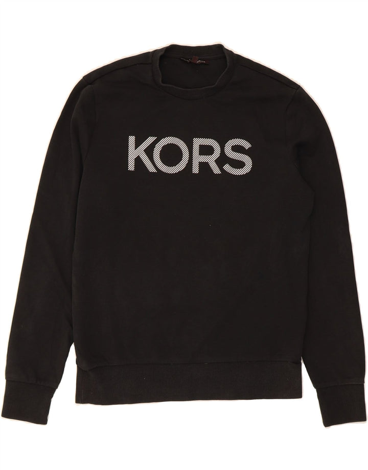 MICHAEL KORS Mens Graphic Sweatshirt Jumper Small Black Cotton Vintage Michael Kors and Second-Hand Michael Kors from Messina Hembry 