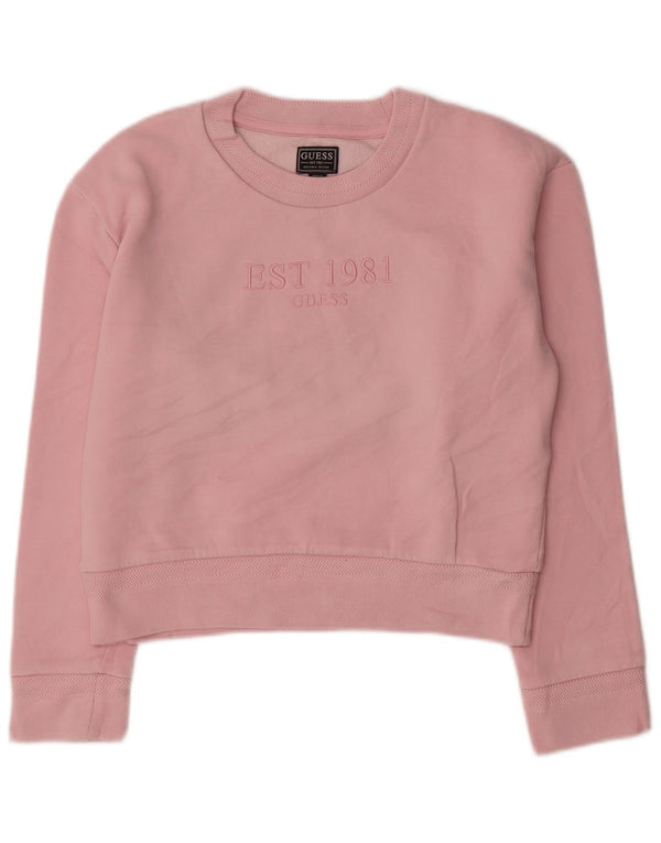 Guess Girls Graphic Crop Sweatshirt Džemper 13-14 godina, ružičasti pamuk