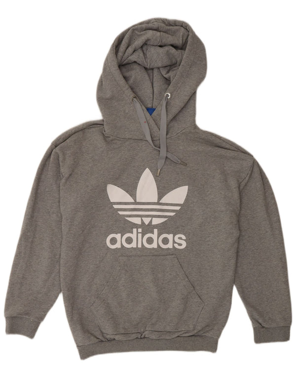 Adidas ženska majica s kapuljačom s kapuljačom s grafičkim motivima UK 6 XS Sivi flekasti pamuk