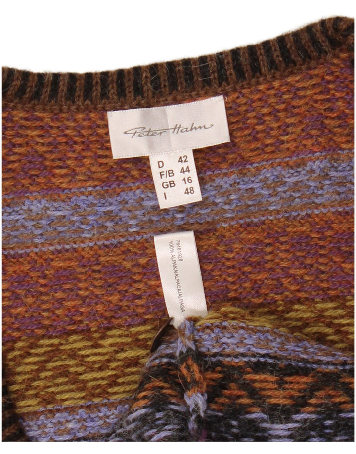 PETER HAHN Ženski džemper bez rukava UK 16 Large Brown Fair Isle