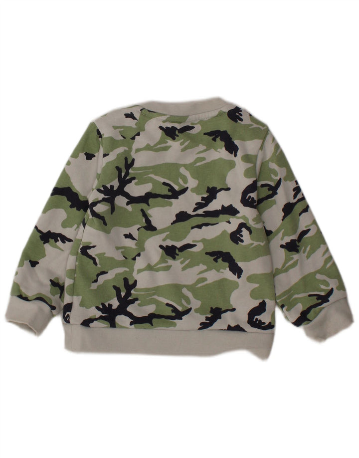 ADIDAS Baby Boys Graphic Sweatshirt Jumper 6-9 Months Green Camouflage