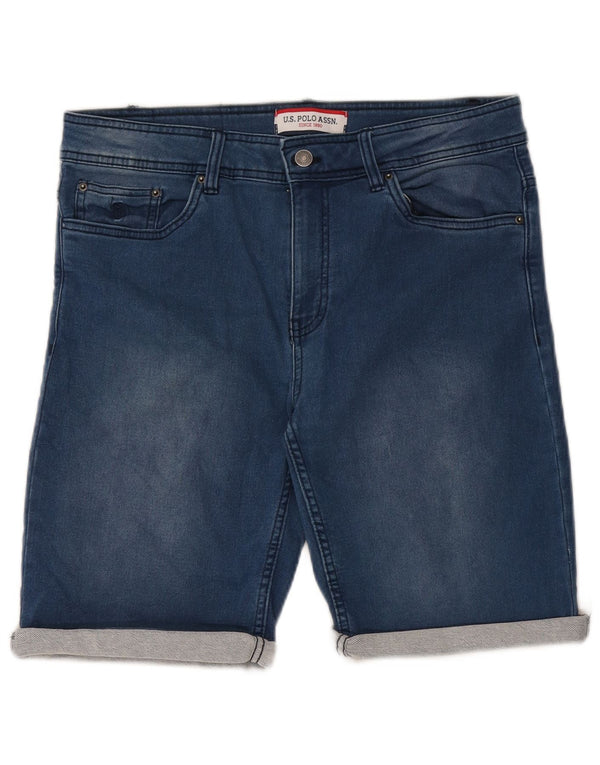U.S. Polo Assn. Muške traper kratke hlače standardnog kroja W32 srednje plavi poliester