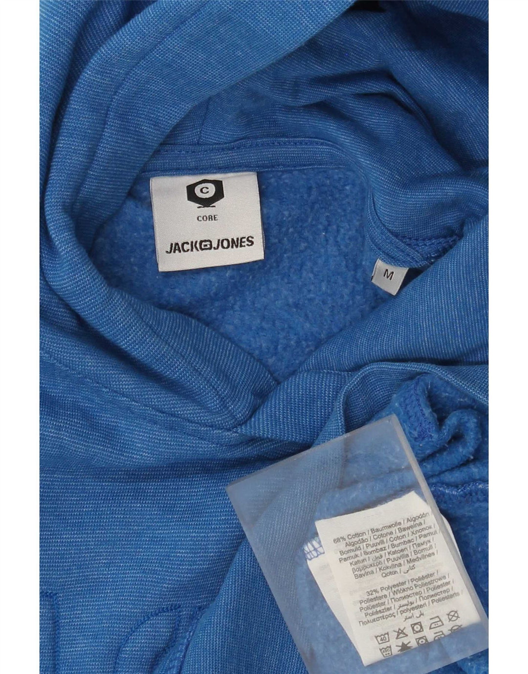 Jack & Jones muška majica s kapuljačom s kapuljačom srednje plave boje, pamuk